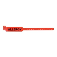 Precision Dynamic Identification Wristband Sentry Superband Alert Bands Alert Band Permanent Snap Allergy, 500 EA/BX