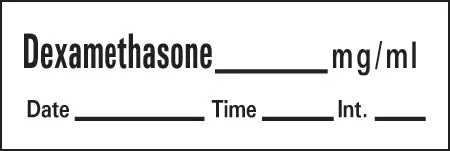 Precision Dynamics Barkley Pre-Printed Label Anesthesia Label Dexamethasone White 1-1/2 X 1/2 Inch – AN-132