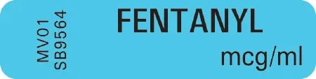 Precision Dynamics Barkley Pre-Printed Label Anesthesia Label Fentanyl mg/mL Blue 1-1/4 X 5/16 Inch – V01SB9564