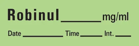 Precision Dynamics TimeMed Pre-Printed Label Timemed Anesthesia Label Robinul Green 1-1/2 X 1/2 Inch – AN-88