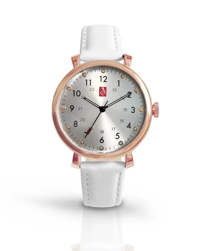 Prestige Medical Melrose Premium Watch – Rose Gold With White Band