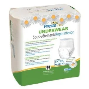 Presto Plus Protective Underwear Medium 32″ – 44″ Maximum Absorbency, Pack of 20