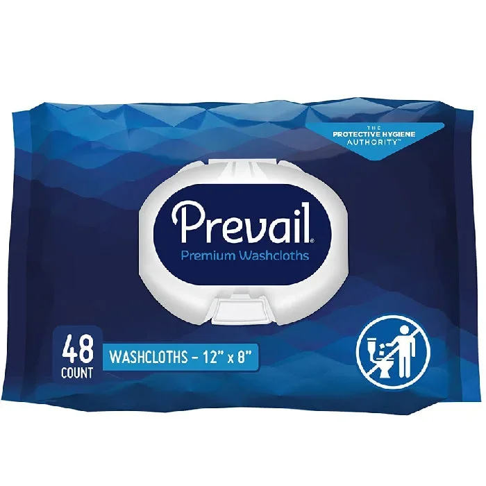 Prevail Adult Wet Wipe Full Body Washcloths 48 Count