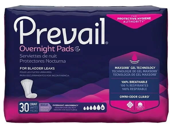 Prevail Bladder Control Pads Overnight Absorbency 16″