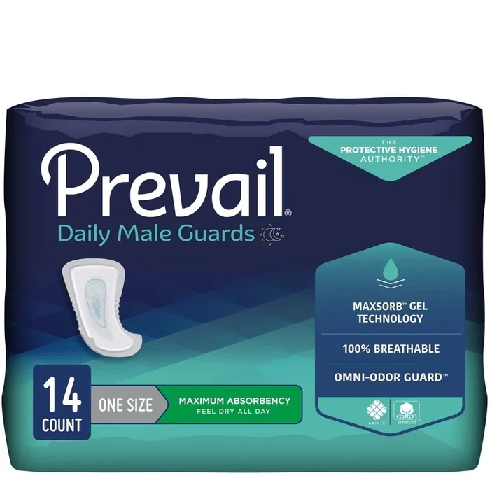 Prevail Daily Male Guards Maximum Bladder Control Pad