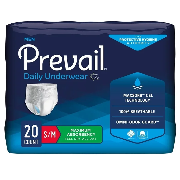 Prevail Men’s Daily Maximum Absorbent Underwear -Male