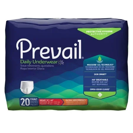 Prevail® Daily Underwear Extra Unisex Disposable Pull On – Moderate Absorbency (PV-511)