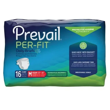 Prevail® Per-Fit® Maximum Plus Adult Incontinent Brief, Tab Closure Disposable Heavy Absorbency