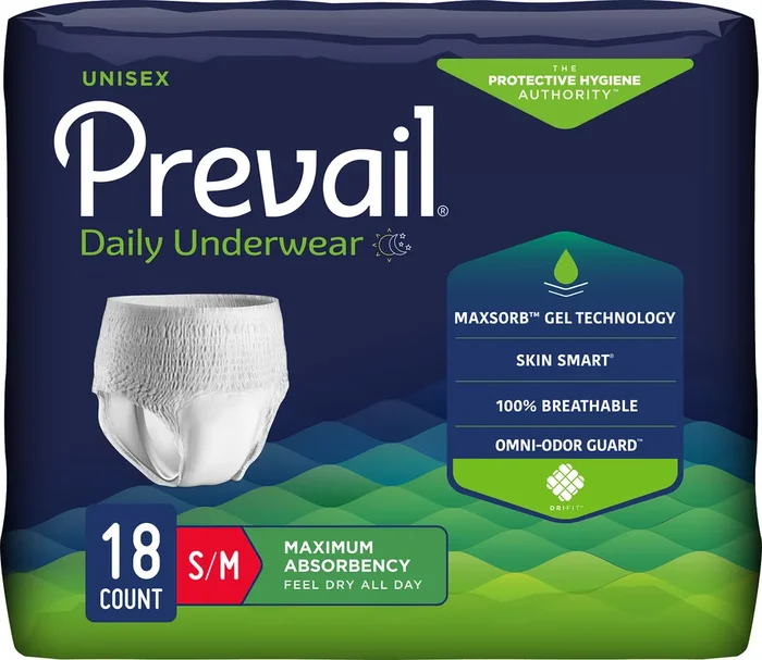 Prevail Unisex Daily Underwear, Maximum Absorbency, Pull On with Tear Away Seams