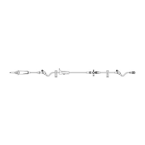 Primary IV Administration Set SafeDay Gravity 2 Ports 15 Drops / mL Drip Rate Without Filter 125 Inch Tubing Solution Without Flow Regulator 50/Case