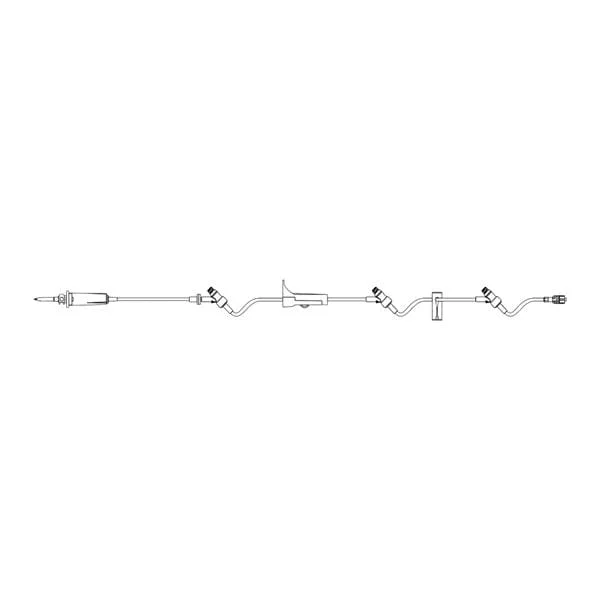 Primary IV Administration Set SafeDay Gravity 3 Ports 15 Drops / mL Drip Rate Without Filter 112 Inch Tubing Solution 50/Ca