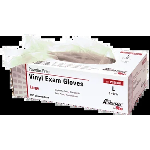 Pro Advantage Vinyl Exam Gloves, Medium, 100/bx
