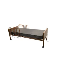 Proactive Medical Altara Semi-Electric Bed Package, Spring Deck with Half Rails with Protekt 100 Foam Mattress