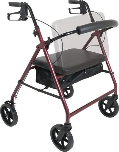 ProBasics Bariatric Aluminum Rollator, 8″ Wheels, Burgundy – 68-0182