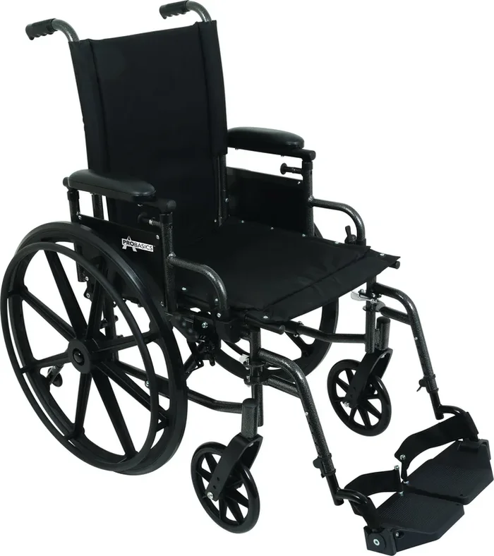 ProBasics High Performance Lightweight K4 Wheelchair, 16″ x 16″ Seat with Swing-Away Footrests, 300 lb Weight Capacity