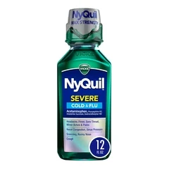Procter & Gamble Cold and Cough Relief NyQuil® 650 mg – 20 mg – 12.5 mg- 10 mg / 30 mL Strength Liquid 12 oz.