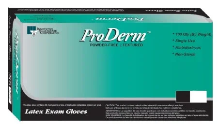 ProDerm Exam Glove NonSterile Latex Standard Cuff Length Fully Textured White