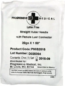 Progressive Medical Huber Needle 20 Gauge 1-1/2 Inch – PMIS2015
