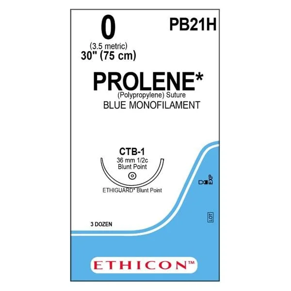 Prolene Suture 0 30″ Polypropylene Monofilament CTB-1 Blue 36/Bx