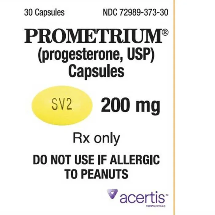 Prometrium Progesterone 200 mg Capsules 30 Count (RX)