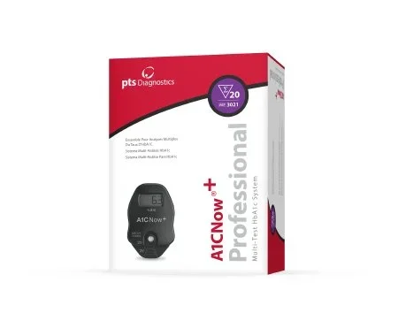PTS Diagnostics A1C Now+ Rapid Test Kit Diabetes Management HbA1c Test Whole Blood Sample CLIA Waived 20 Tests – 3021