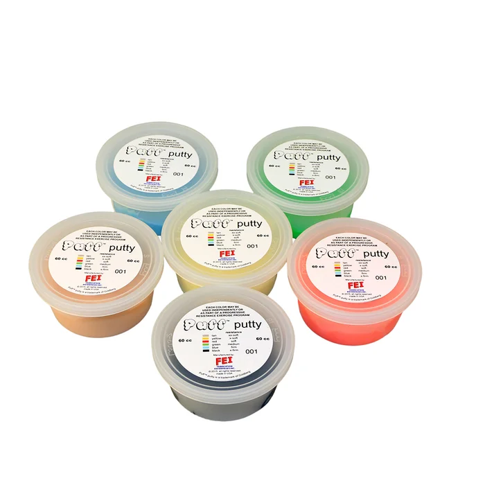 Puff LiTE Exercise Putty – 6 piece set – 90cc – 1 of each