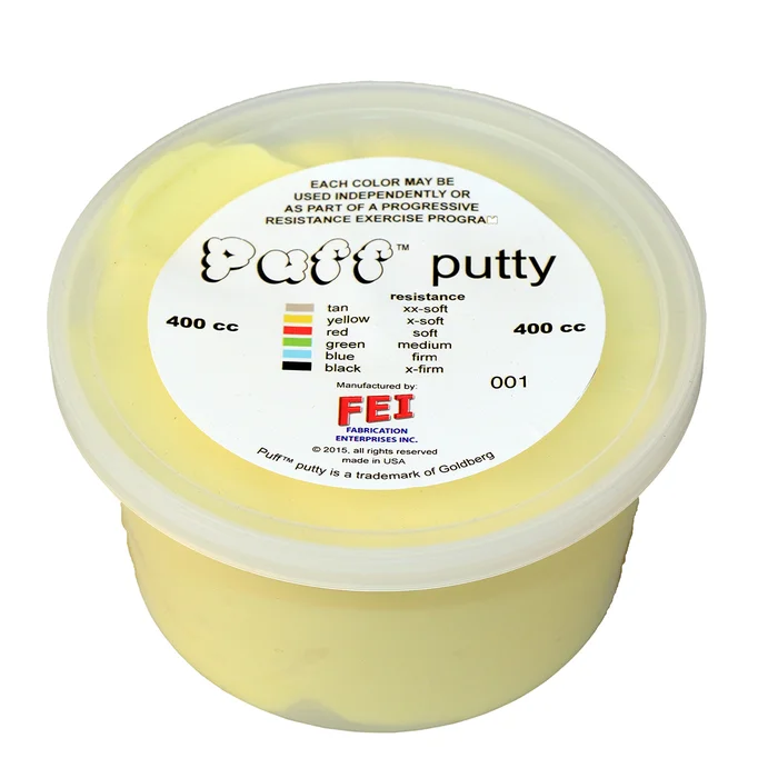 Puff LiTE Exercise Putty – x-soft – yellow – 400cc