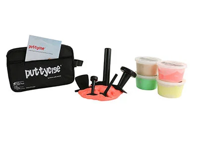 Puttycise Theraputty tool – 5-tool set with 4 x 1 lb putties, easy (tan-green), with bag – 10-2824