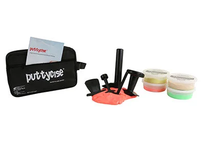 Puttycise Theraputty tool – 5-tool set with 4 x 6 oz putties, easy (tan-green), with bag – 10-2822