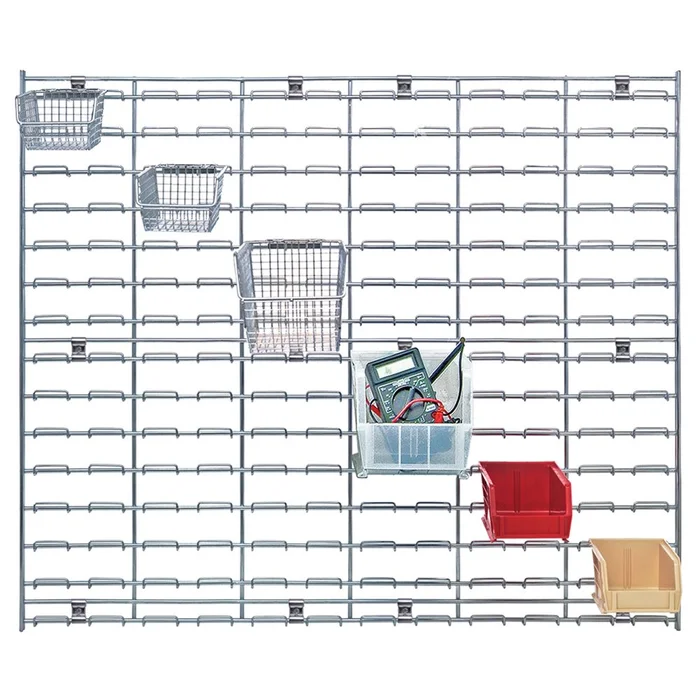 Quantum Chrome Wire Louvered Panels and Mesh Stack and Hang Bins Mesh Stack/Hang Bin, 4-3/4″W x 4″H x 11″D, cs/10 – 960557