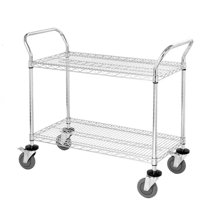 Quantum Wire Utility Cart, 2-Shelf Wire Utility Cart, 2-Shelf, 24 x 48 x 38 – 936911