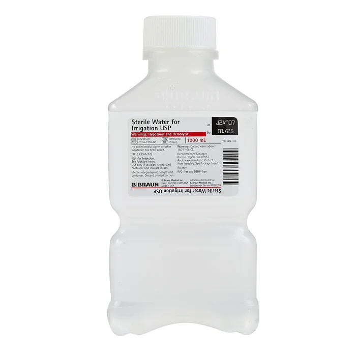 R5000-01 Irrigation Solution Sterile Water for Irrigation Not for Injection Bottle 1,000 mL