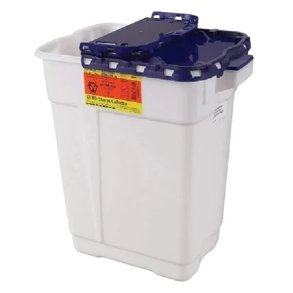 Recykleen Sharps Container 9gal Blue/White 18-1/2×17-3/4×11-3/4″ Ld Plstc