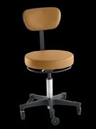 Reliance Medical Products 5300 Series Exam Stool Tilting Adjustable Back Pneumatic Height Adjustment 5 Rugged 2-1/2 Inch Hard Rubber Casters Almond – 5346-101