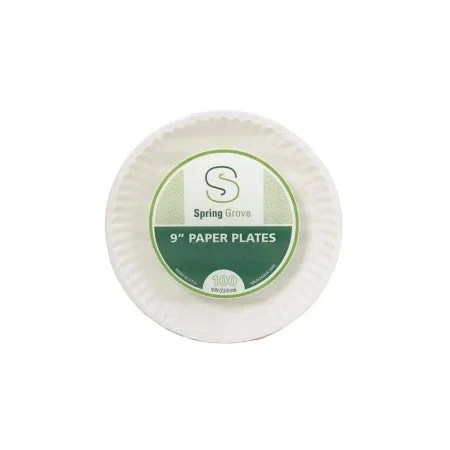 Saalfeld Redistribution Spring Grove Plate White Disposable Paper 9 Inch Diameter – 421715
