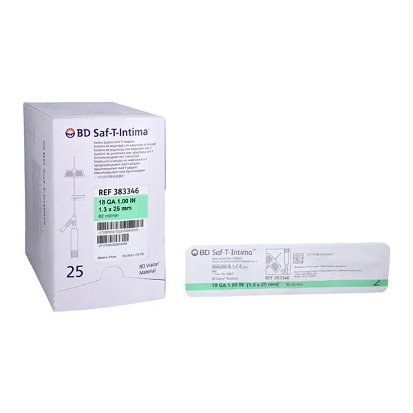 Saf-T-Intima IV Catheter Safety 18 Gauge 1″ Green Closed End