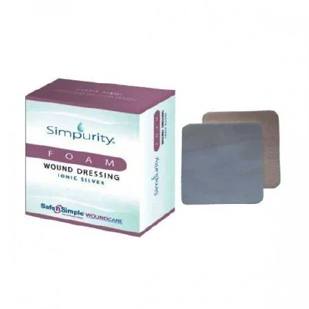 Safe N Simple Simpurity Foam Dressing with Silver 4 X 5 Inch Rectangle Sterile – SNS72520