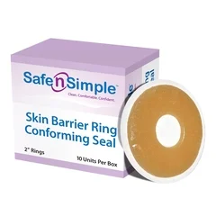 Safe N Simple Skin Barrier Ring Safe-n’Simple Mold to Fit, Standard Wear Adhesive without Tape Without Flange Universal System Hydrocolloid 2 Diameter, 10 EA/BX