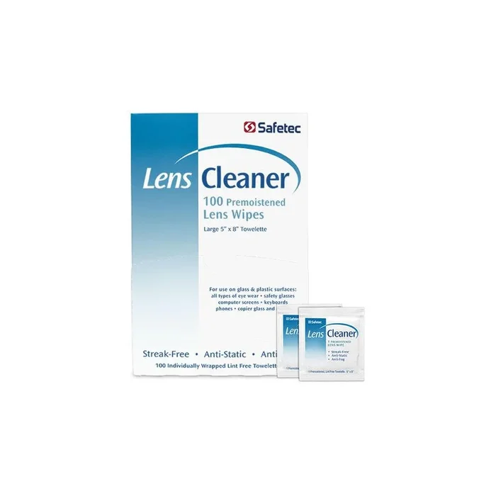 Safetec Lens Cleaner Wipe Surface Cleaner 100 ct. Box