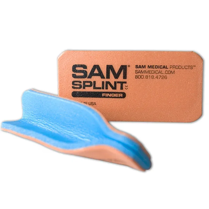 Sam Finger Splint Orange Blue, 1.8″ x 3.75″ – 12 Pack