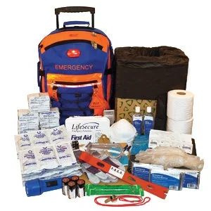 SecurEvac Hi-Vis 5 Person, 3 Day Rolling Evacuation & Shelter-In-Place Survival Kit by LifeSecure – Singles