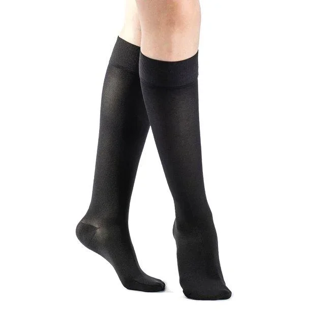 Select Comfort Women’s Calf-High 20-30mmHg Compression Stockings with Grip-top Large Short