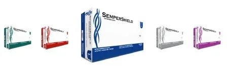 Sempermed USA Exam Glove NonSterile Nitrile Standard Cuff Length Fully Textured Blue