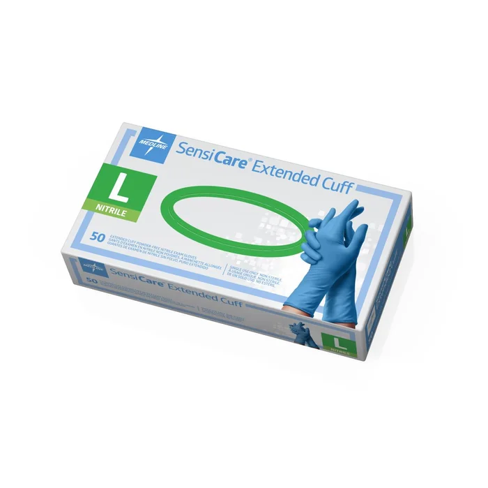 SensiCare Exam Glove, Nitrile, Extended Cuff, Size L