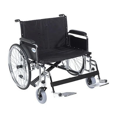 Sentra EC Heavy Duty Extra Wide Wheelchair, Detachable Full Arms, Swing away Footrests, 26″ Seat – 43-1924