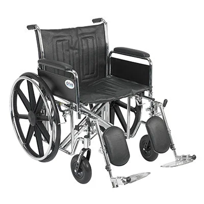 Sentra EC Heavy Duty Wheelchair, Detachable Full Arms, Elevating Leg Rests, 22″ Seat – 43-1910