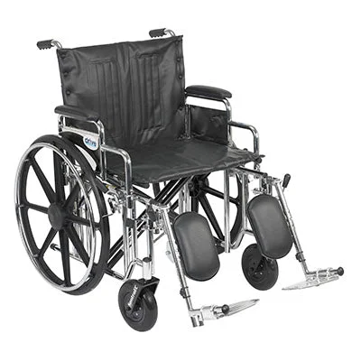 Sentra Extra Heavy Duty Wheelchair, Detachable Desk Arms, Elevating Leg Rests, 22″ Seat – 43-1917