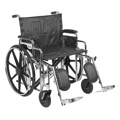 Sentra Extra Heavy Duty Wheelchair, Detachable Desk Arms, Elevating Leg Rests, 24″Seat – 43-1919
