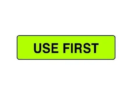 Shamrock Scientific Pre-Printed Label Instructional Label USE FIRST Fluorescent Chartreuse 5/16 X 1-1/4 Inch – UPCR-1054