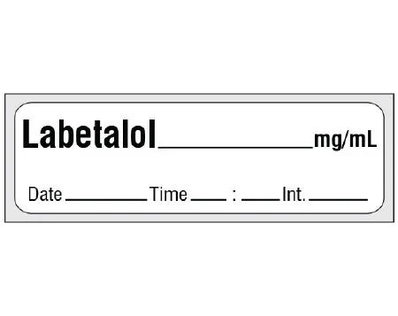 Shamrock Scientific Shamrock Pre-Printed Label Anesthesia Label LABETALOL _____ mg / ml / Date _____ Time _____ Int. _____ White 1/2 X 500 Inch – SA-3213-DTI-PRE